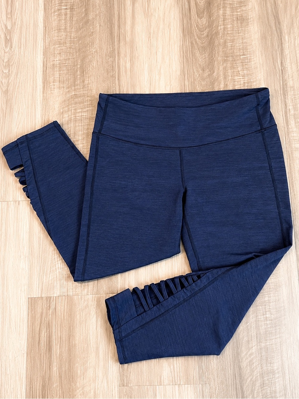 Athleta Sublime 7/8 Leggings Medium Navy Lattice Ankle High Rise